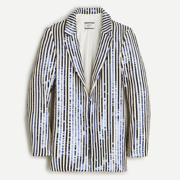 J CREW Collection drapey blazer in sequin stripe - Picture 2 of 6
